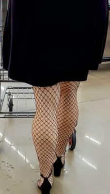 Wife in Short dress & Fishnets for NL Comments