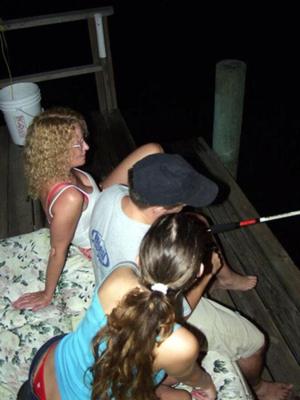 Young two clam fishing