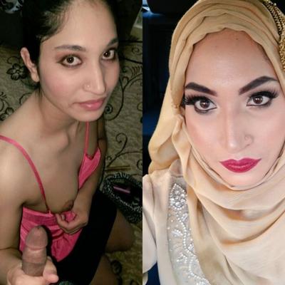 Esposa muçulmana Hijabi do Reino Unido para seu tributo Cum