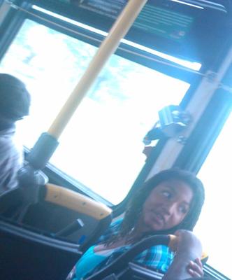 There was a cute girl on my bus she had a cute face