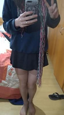 Probando la ropa de mi mamá