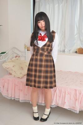 Ena Fukunaga - plaid dress pink pantie naptime tease