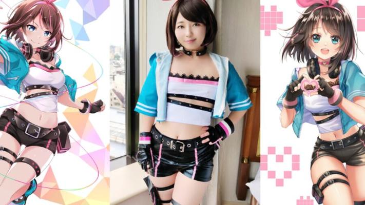 (Cosplay) Die zierliche japanische Süße Azato Satenko als Kizuna Ai