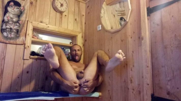 Russian gay slut BDSM in the sauna