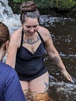 Becca - Tattooed Mother of  and earthmother goes swimming