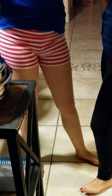 Red and White striped shorts