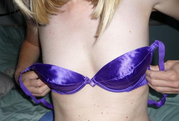 Shiny purple bra Popped