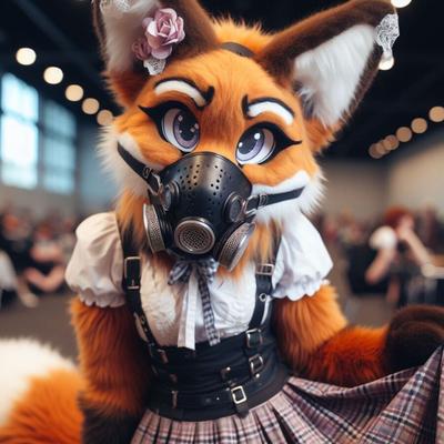 Foxes and german shepherds in muzzles