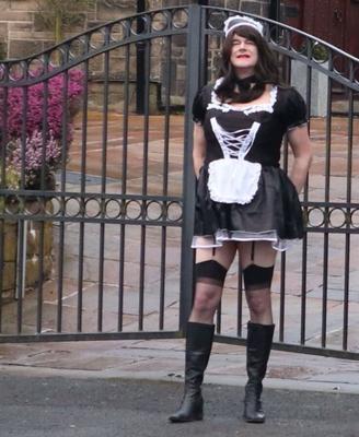 slutty french maid out in public