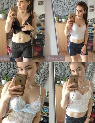 workout outfit vs sexy outfit vs push-up and no push-up - jessy