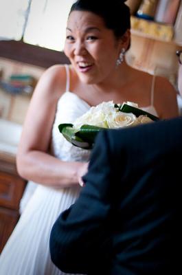 Vestido de novia de esposa asiática