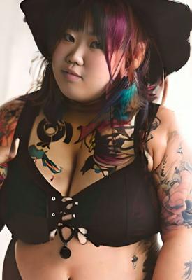 Chubby Japanese blown hair women