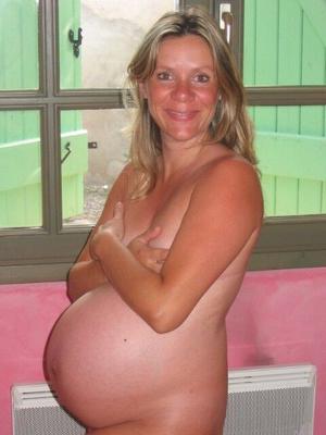 Pregnant blonde wife