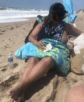 Playa nudista con esposa