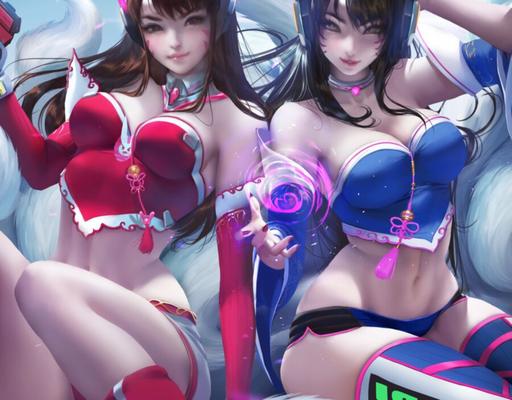 Ahri & D. VA (Overwatch)