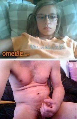 Omegle CFNM - Ejaculation pour une jolie fille