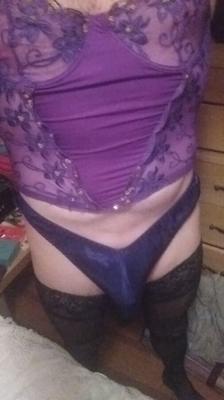 Dressed up and waiting like a good sissy slut