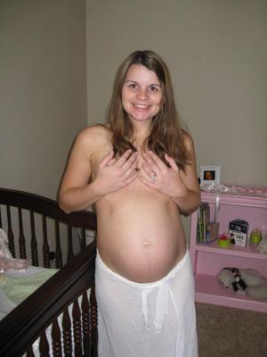 Adorable small breasted preggo