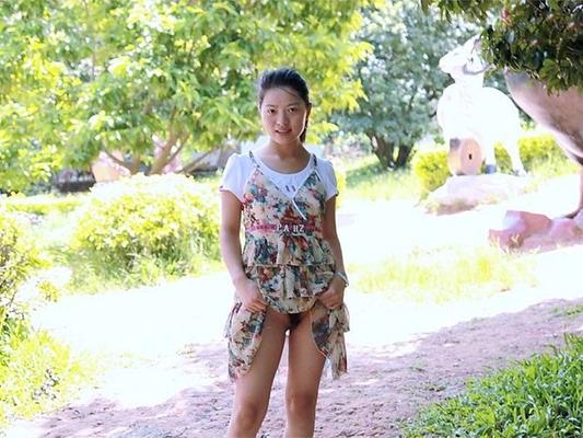 Flasher chinês dá um passeio em um parque