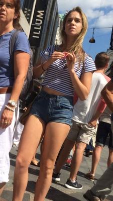 super teen blonde slut in shorts