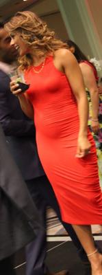 Spied on tight red dress - hot girlfriend