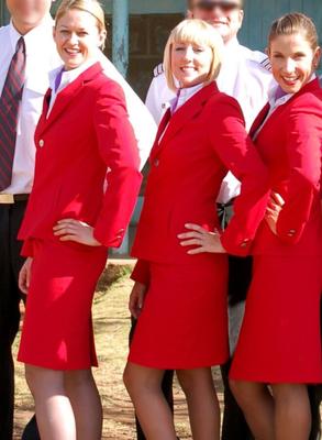 Flight Attendants in Pantyhose - #