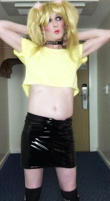 Sissy Poses in Pink and Yellow