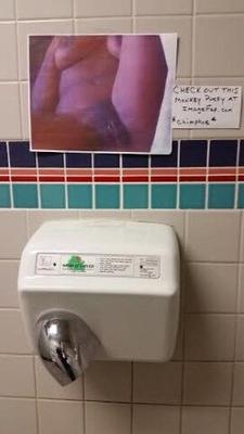 chimphoe exposed in public bathroom.