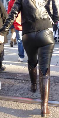 Candid leather butt and boots