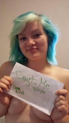 Teen with blue hair