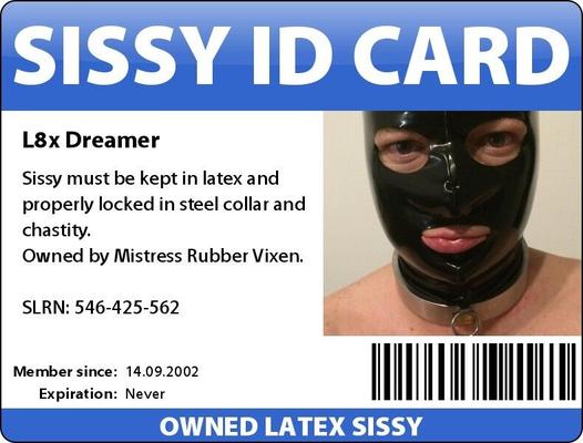 Slave and Sissy ID cards