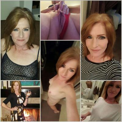 MILF-Ehefrau-Collage und Selfies-Mix