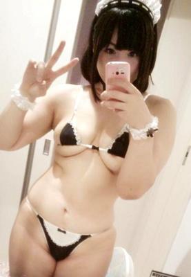 Okada Yui - Black and White and Skimpy