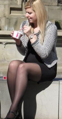 Random street pantyhose