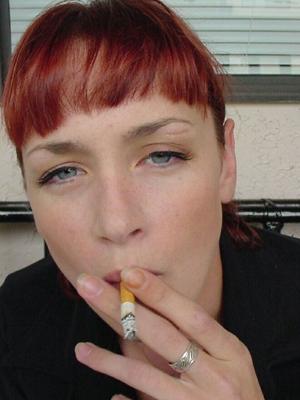 Smoking Sexy Redhead Beauty