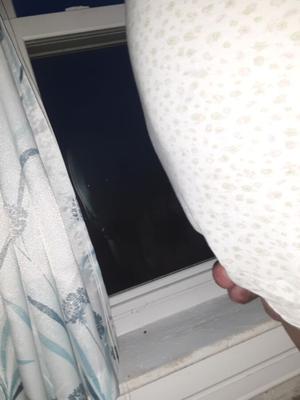 In front of window in night dress no panties