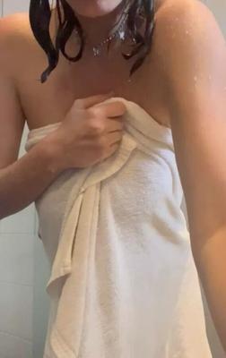 Sexy big tits out of the shower