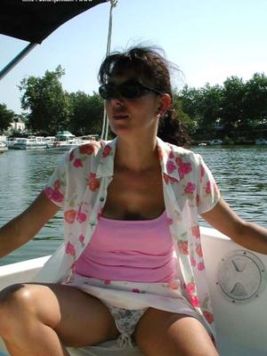 French Nadine  Sexy French Exhibitionist - Boat on a Lake