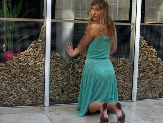 Blonde German With Dirty Feet/Soles In Public /