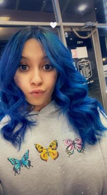 blue haired slut