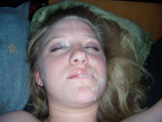 Cum on her face