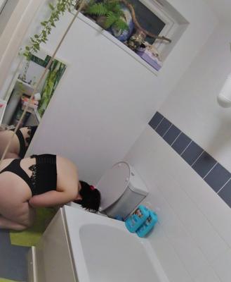 Face down the toilet