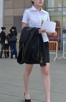 Asian Stewardess Walking