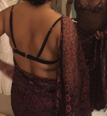 Desi Indian wife saree with bra