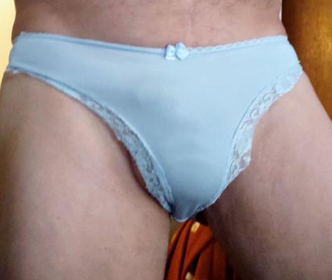 Love Posing In These Baby Blue Cheeky Lace Panties