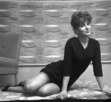 Modelo de meias vintage do Reino Unido, Susan Douglas