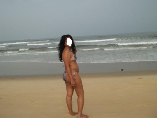 Indian Wife Skimpy Bikini At Beach