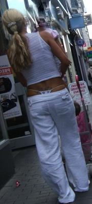 My own White Pants Candids and Thong Show