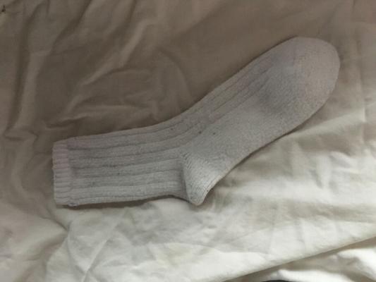 stroking in the softest white sock ever