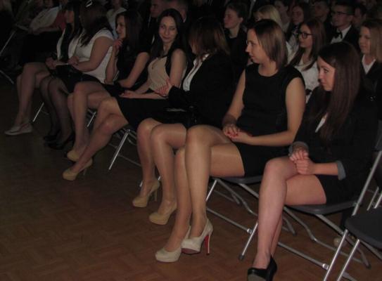 Pantyhose legs - teens at end of the school year.